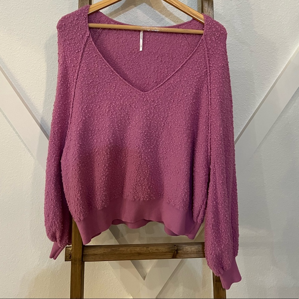 Free People Pink Popcorn Sweater
